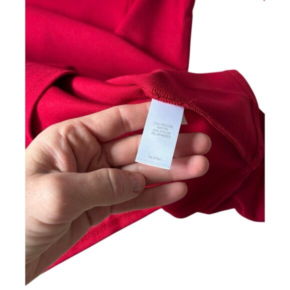 NEW J Jill Gorgeous Multi seamed  Dress size XL Petite True Red Quarter Sleeves - Picture 9 of 10